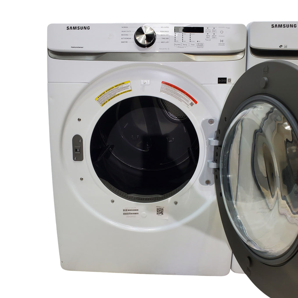 Pictures of ENERGY STAR Samsung 4.5 cu. ft. Front Load Washer with Vibration Reduction and Samsung 7.5 cu. ft. Front Load Electric Dryer with Sensor Dry and Interior Drum Light- Scratch & Dent - Minor - Neu Appliance Outlet - Discount Appliance Outlet in Austin, Tx