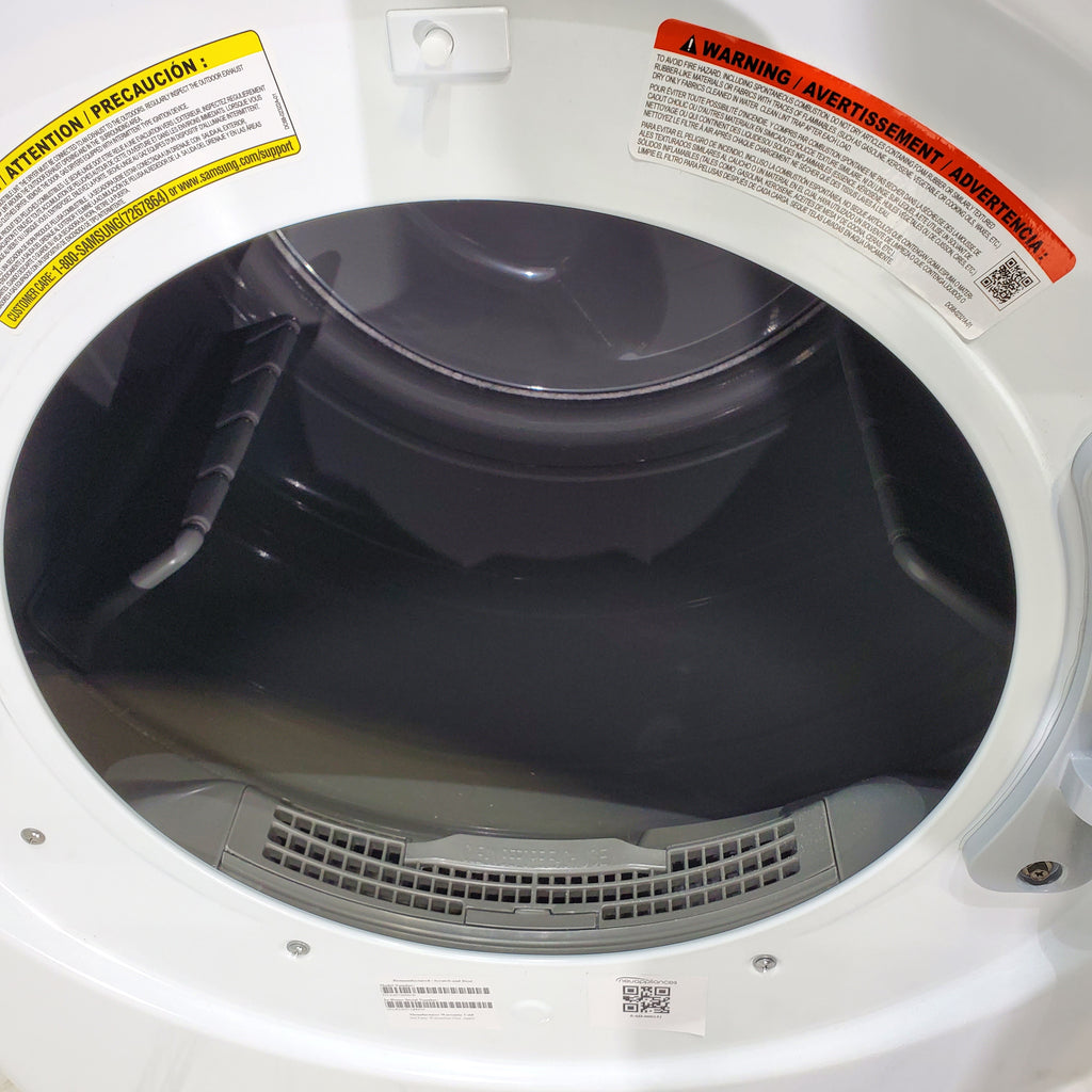Pictures of ENERGY STAR Samsung 4.5 cu. ft. Front Load Washer with Vibration Reduction and Samsung 7.5 cu. ft. Front Load Electric Dryer with Sensor Dry and Interior Drum Light- Scratch & Dent - Minor - Neu Appliance Outlet - Discount Appliance Outlet in Austin, Tx