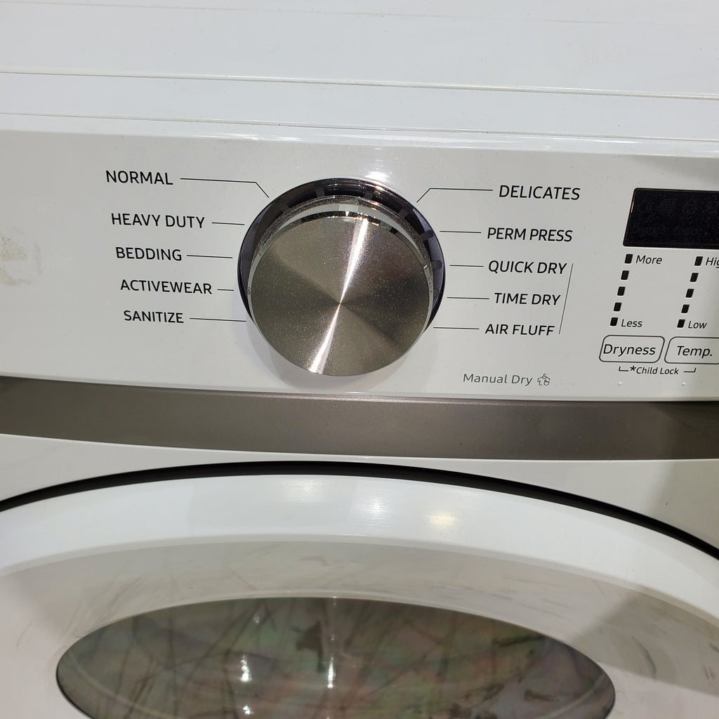 Pictures of ENERGY STAR Samsung 4.5 cu. ft. Front Load Washer with Vibration Reduction and Samsung 7.5 cu. ft. Front Load Electric Dryer with Sensor Dry and Interior Drum Light- Scratch & Dent - Minor - Neu Appliance Outlet - Discount Appliance Outlet in Austin, Tx