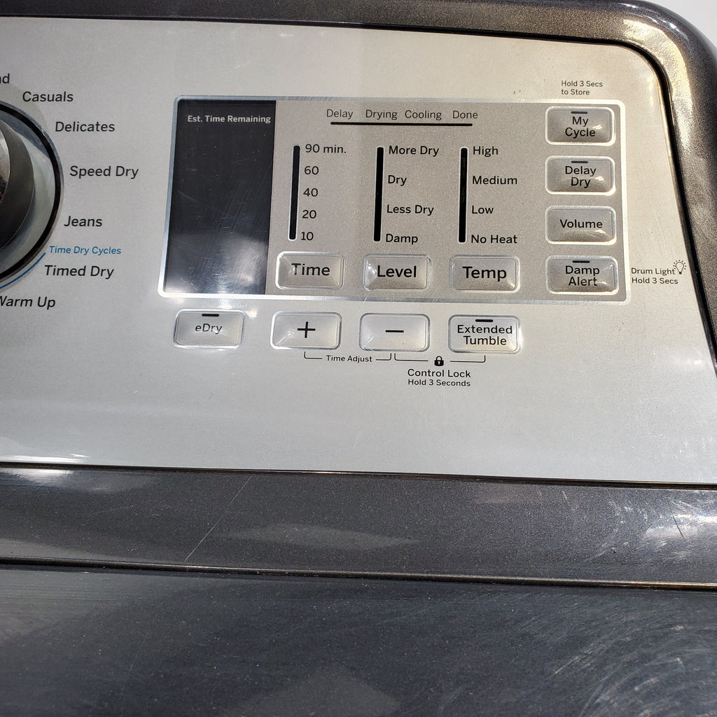 Pictures of Diamond Gray ENERGY STAR GE 7.4 cu. ft. Steam Electric Dryer with My Cycle - Certified Refurbished - Neu Appliance Outlet - Discount Appliance Outlet in Austin, Tx