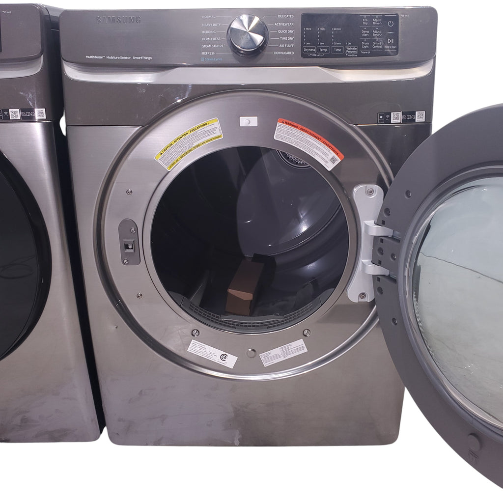 Pictures of Platinum ENERGY STAR Samsung 4.5 cu. ft. Front Load Washer with WiFi Connectivity and Platinum Samsung 7.5 cu. ft. Front Load Electric Dryer with Steam - Scratch and Dent - Minor - Neu Appliance Outlet - Discount Appliance Outlet in Austin, Tx