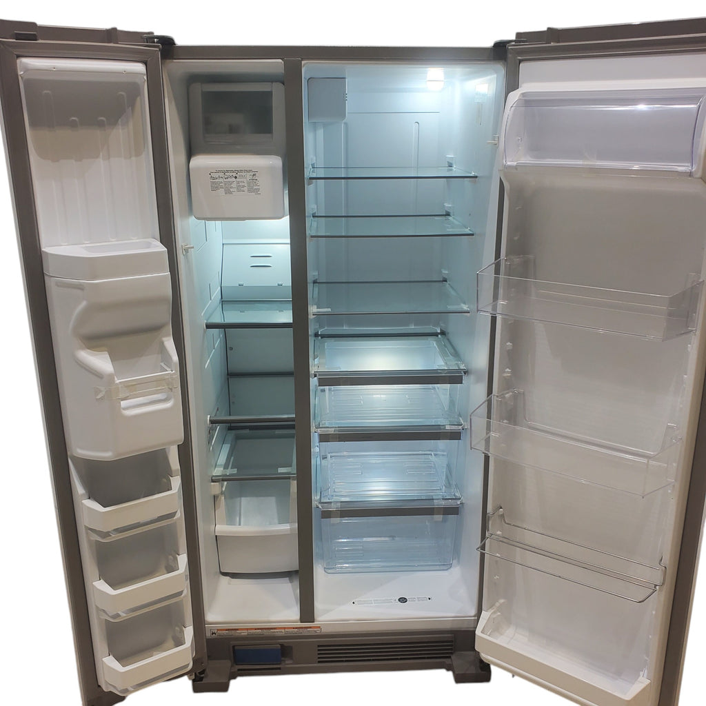 Pictures of 33 in. Wide Fingerprint-Resistant Stainless Steel Whirlpool 21.4 cu. ft. Side by Side Refrigerator with In Door Ice and Water Dispenser - Scratch & Dent - Moderate - Neu Appliance Outlet - Discount Appliance Outlet in Austin, Tx