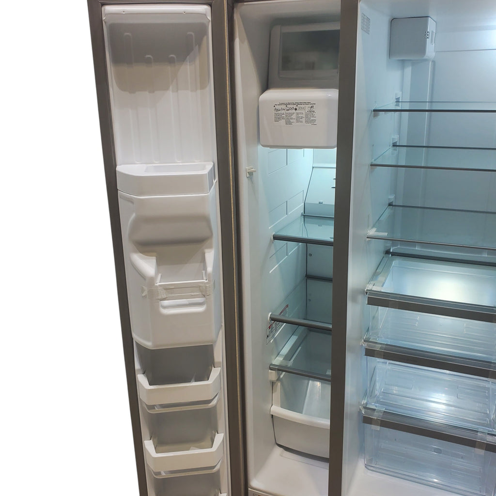 Pictures of 33 in. Wide Fingerprint-Resistant Stainless Steel Whirlpool 21.4 cu. ft. Side by Side Refrigerator with In Door Ice and Water Dispenser - Scratch & Dent - Moderate - Neu Appliance Outlet - Discount Appliance Outlet in Austin, Tx