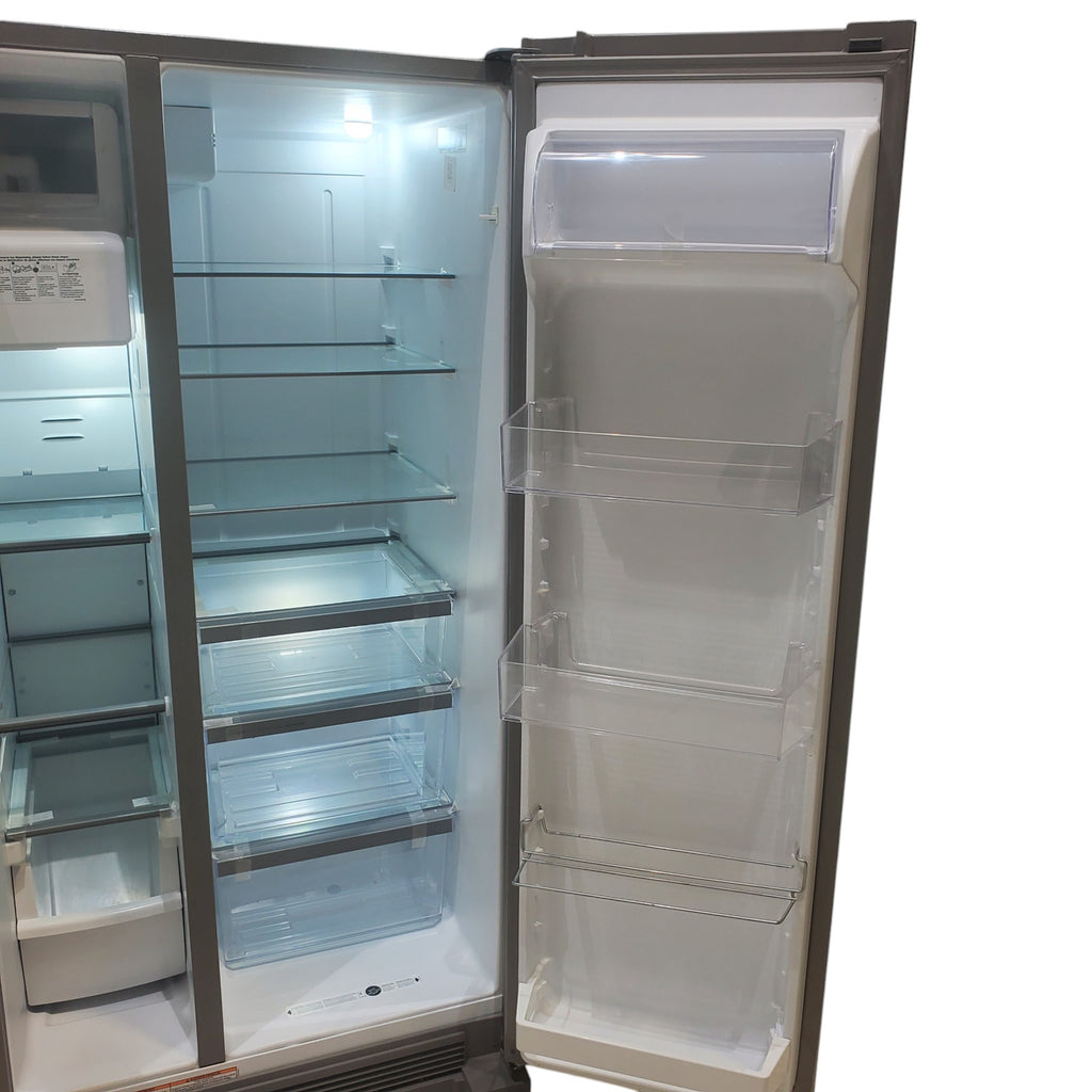 Pictures of 33 in. Wide Fingerprint-Resistant Stainless Steel Whirlpool 21.4 cu. ft. Side by Side Refrigerator with In Door Ice and Water Dispenser - Scratch & Dent - Moderate - Neu Appliance Outlet - Discount Appliance Outlet in Austin, Tx