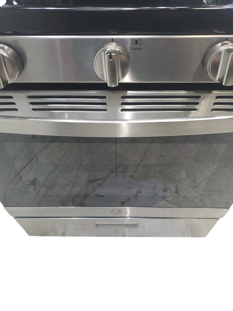 Pictures of Stainless Steel GE 5.0 cu. ft. Freestanding 5 Burner Gas Range with Cast-Iron Grates - Scratch & Dent - Minor - Neu Appliance Outlet - Discount Appliance Outlet in Austin, Tx