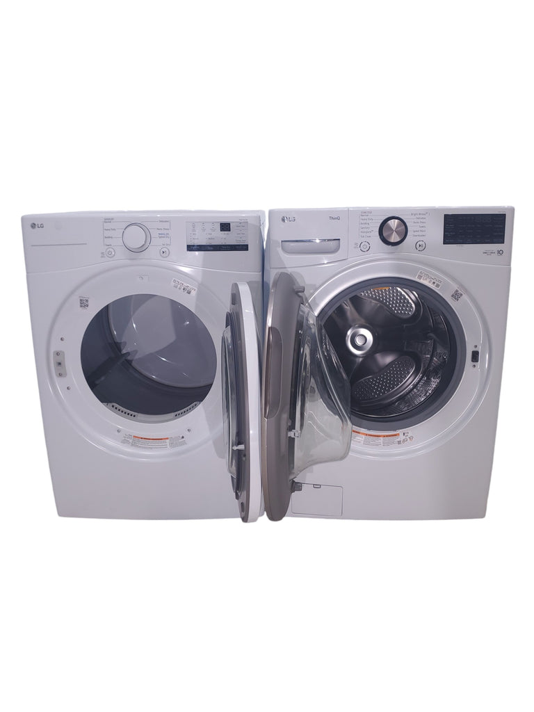 Pictures of ENERGY STAR LG 4.5 cu. ft. Front Load Washing Machine with Steam and ENERGY STAR LG 7.4 cu. ft. Electric Vented Dryer with Sensor Dry and SmartThinQ Technology - Scratch & Dent - Minor - Neu Appliance Outlet - Discount Appliance Outlet in Austin, Tx