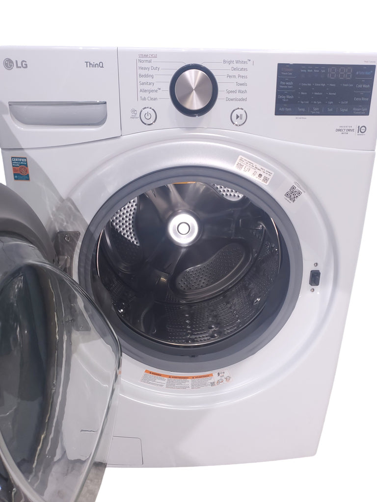 Pictures of ENERGY STAR LG 4.5 cu. ft. Front Load Washing Machine with Steam and ENERGY STAR LG 7.4 cu. ft. Electric Vented Dryer with Sensor Dry and SmartThinQ Technology - Scratch & Dent - Minor - Neu Appliance Outlet - Discount Appliance Outlet in Austin, Tx