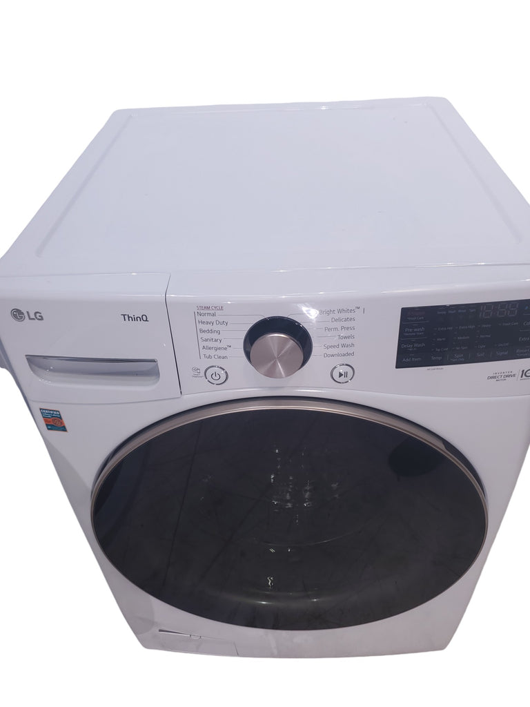 Pictures of ENERGY STAR LG 4.5 cu. ft. Front Load Washing Machine with Steam and ENERGY STAR LG 7.4 cu. ft. Electric Vented Dryer with Sensor Dry and SmartThinQ Technology - Scratch & Dent - Minor - Neu Appliance Outlet - Discount Appliance Outlet in Austin, Tx