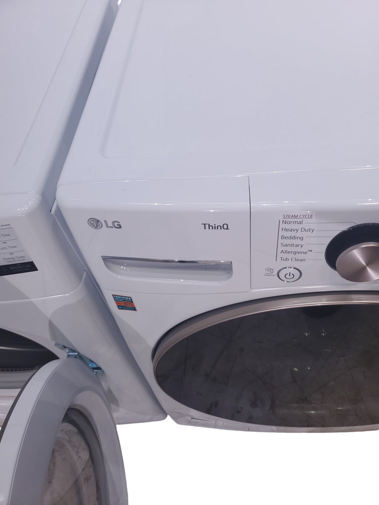 Pictures of ENERGY STAR LG 4.5 cu. ft. Front Load Washing Machine with Steam and ENERGY STAR LG 7.4 cu. ft. Electric Vented Dryer with Sensor Dry and SmartThinQ Technology - Scratch & Dent - Minor - Neu Appliance Outlet - Discount Appliance Outlet in Austin, Tx