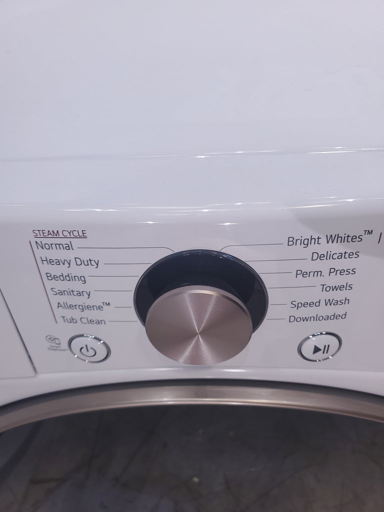 Pictures of ENERGY STAR LG 4.5 cu. ft. Front Load Washing Machine with Steam and ENERGY STAR LG 7.4 cu. ft. Electric Vented Dryer with Sensor Dry and SmartThinQ Technology - Scratch & Dent - Minor - Neu Appliance Outlet - Discount Appliance Outlet in Austin, Tx