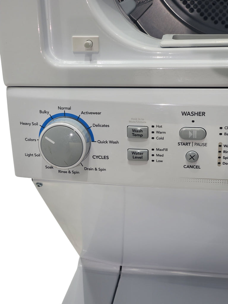 Pictures of Frigidaire Stacked Laundry Center with 3.9 cu ft Capacity Washer and 5.6 cu ft Electric Dryer with Maxfill Option- Scratch & Dent - Moderate - Neu Appliance Outlet - Discount Appliance Outlet in Austin, Tx