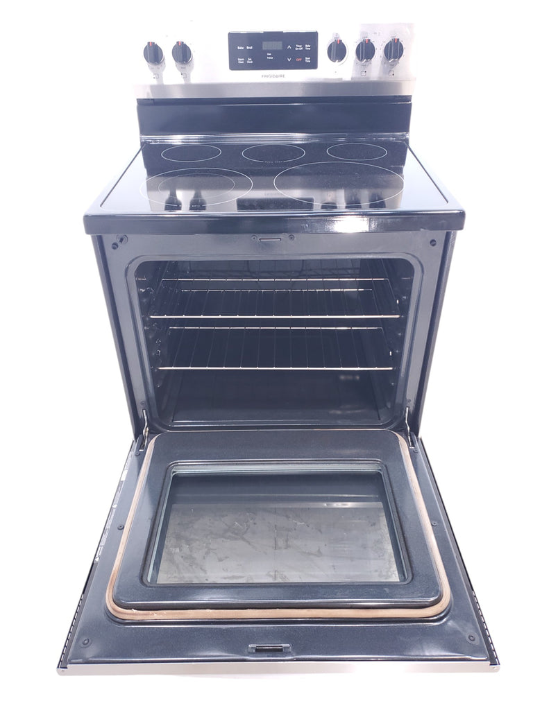 Pictures of Fingerprint Resistant Stainless Steel Frigidaire 30-in Glass Top 5 Elements 5.4-cu ft Steam Cleaning Freestanding Electric Range  - Certified Refurbished - Neu Appliance Outlet - Discount Appliance Outlet in Austin, Tx