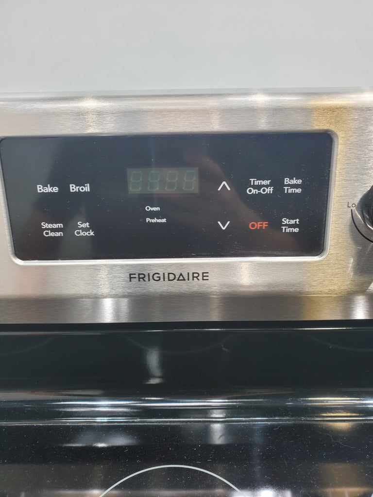 Pictures of Fingerprint Resistant Stainless Steel Frigidaire 30-in Glass Top 5 Elements 5.4-cu ft Steam Cleaning Freestanding Electric Range  - Certified Refurbished - Neu Appliance Outlet - Discount Appliance Outlet in Austin, Tx