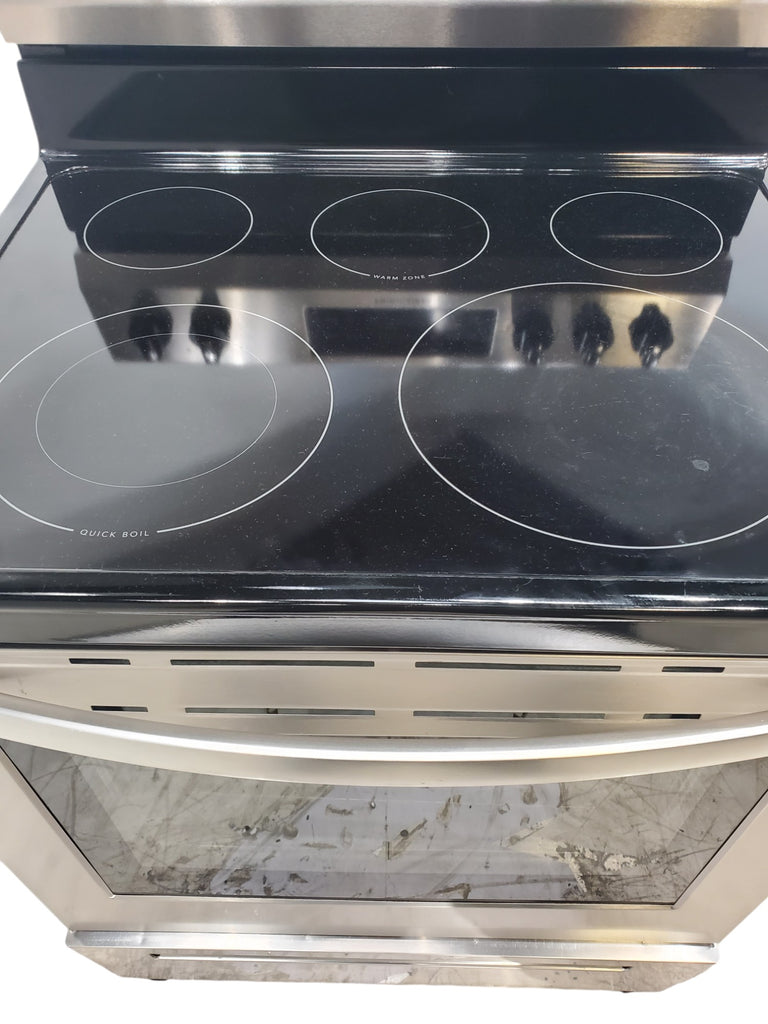 Pictures of Fingerprint Resistant Stainless Steel Frigidaire 30-in Glass Top 5 Elements 5.4-cu ft Steam Cleaning Freestanding Electric Range  - Certified Refurbished - Neu Appliance Outlet - Discount Appliance Outlet in Austin, Tx