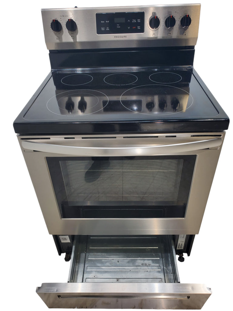 Pictures of Fingerprint Resistant Stainless Steel Frigidaire 30-in Glass Top 5 Elements 5.4-cu ft Steam Cleaning Freestanding Electric Range  - Certified Refurbished - Neu Appliance Outlet - Discount Appliance Outlet in Austin, Tx