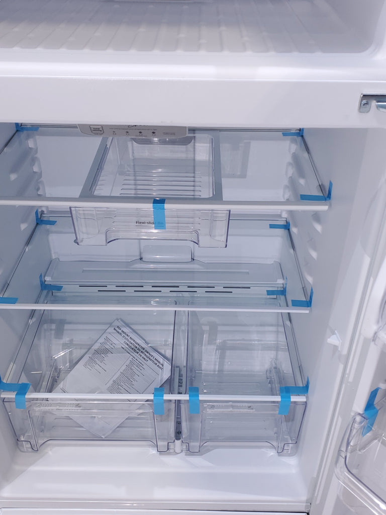 Pictures of 33" Wide Whirlpool Top Freezer 20.5 cu ft Refrigerator with Ice Maker and Frameless Glass Shelves and Flexi-Slide Bin - Scratch & Dent - Minor - Neu Appliance Outlet - Discount Appliance Outlet in Austin, Tx