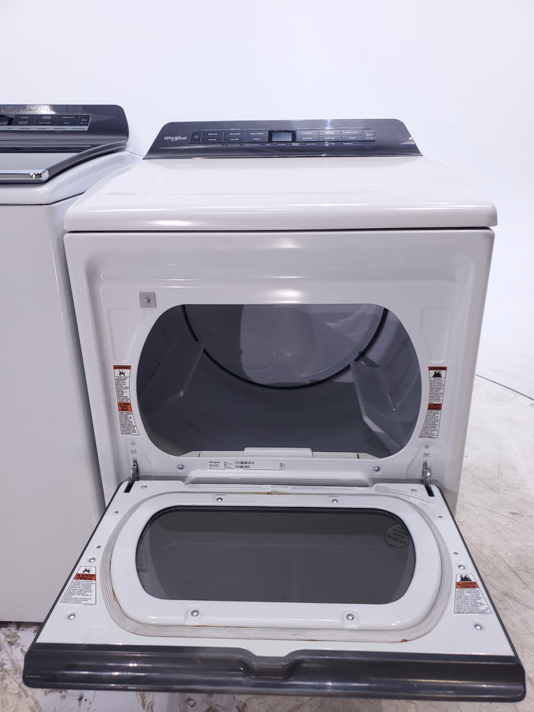 Pictures of ENERGY STAR Whirlpool 5.2 - 5.3 cu. ft. Smart Top Load Washing Machine with 2 in 1 Removable Agitator and Whirlpool 7.4 cu. ft. Electric Dryer with AccuDry Sensor and Wrinkle Shield  - Scratch & Dent - Minor - Neu Appliance Outlet - Discount Appliance Outlet in Austin, Tx