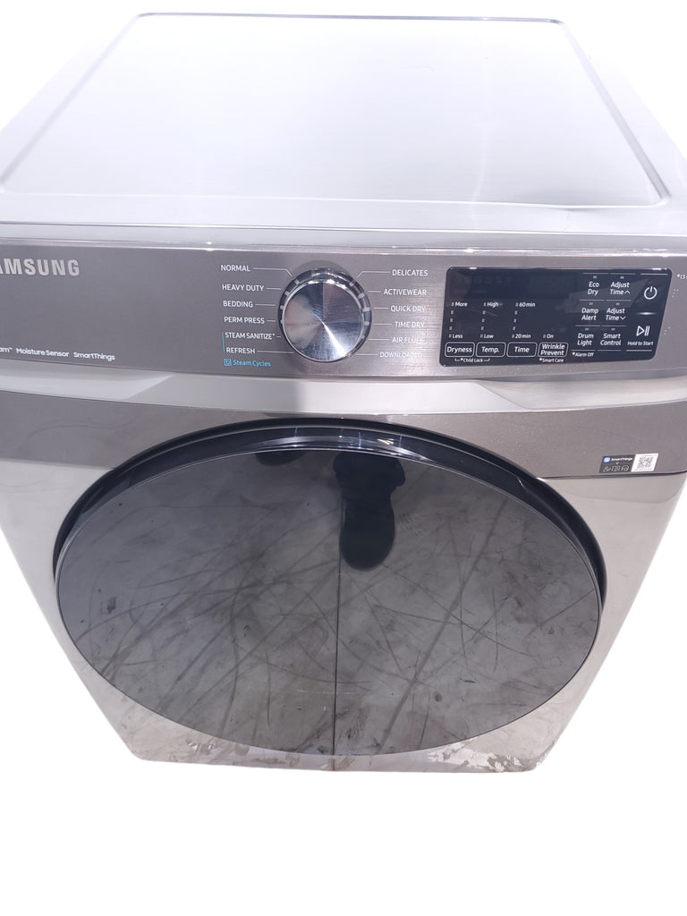 Pictures of Platinum Samsung 7.5 cu. ft. Front Load Electric Dryer with Steam- Scratch & Dent - Minor - Neu Appliance Outlet - Discount Appliance Outlet in Austin, Tx