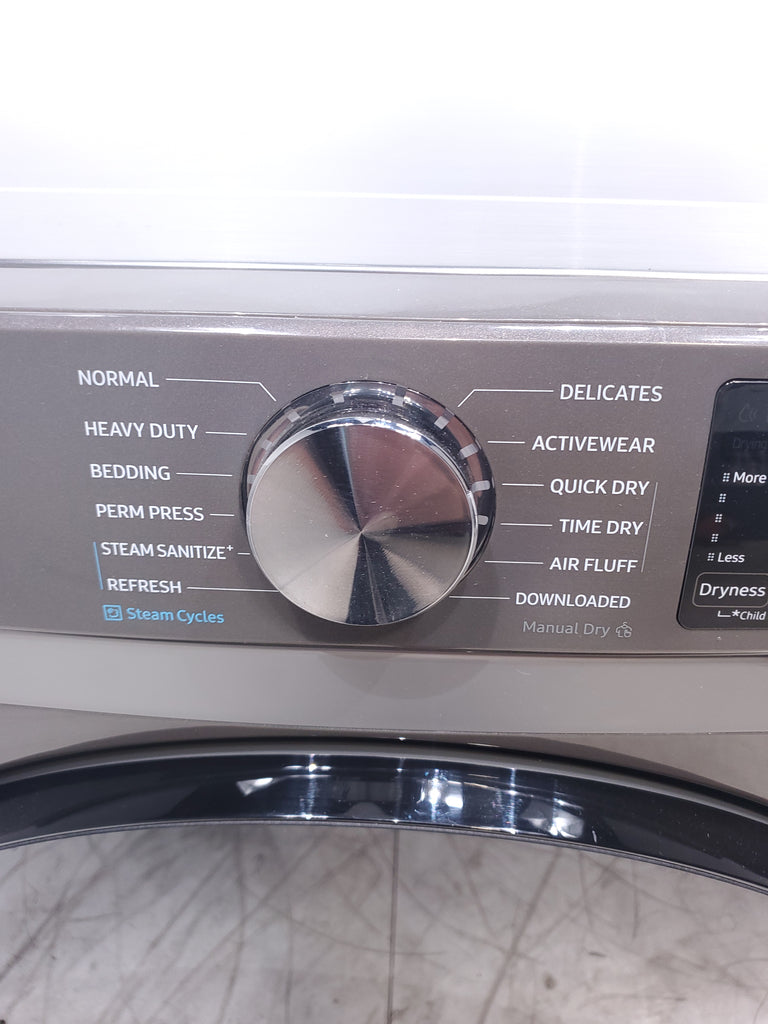 Pictures of Platinum Samsung 7.5 cu. ft. Front Load Electric Dryer with Steam- Scratch & Dent - Minor - Neu Appliance Outlet - Discount Appliance Outlet in Austin, Tx