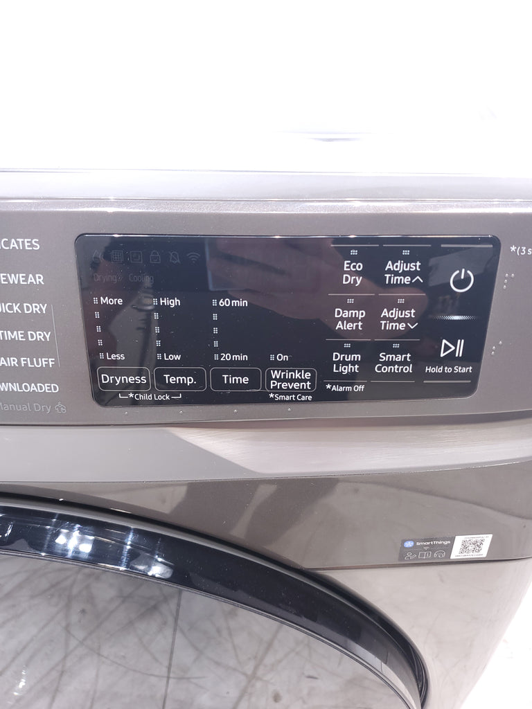 Pictures of Platinum Samsung 7.5 cu. ft. Front Load Electric Dryer with Steam- Scratch & Dent - Minor - Neu Appliance Outlet - Discount Appliance Outlet in Austin, Tx
