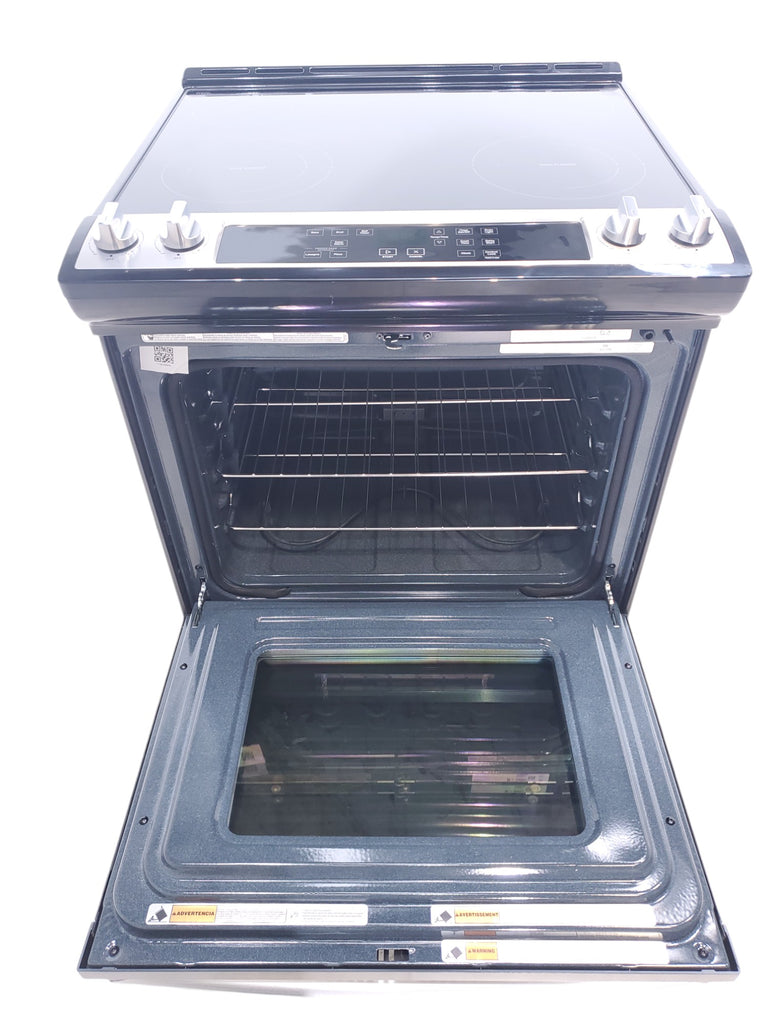 Pictures of Fingerprint Resistant Stainless Steel Whirlpool 30" Glass Top 4 Burners 4.8-cu ft Self-Cleaning Slide-in Electric Range  - Scratch & Dent - Minor - Neu Appliance Outlet - Discount Appliance Outlet in Austin, Tx