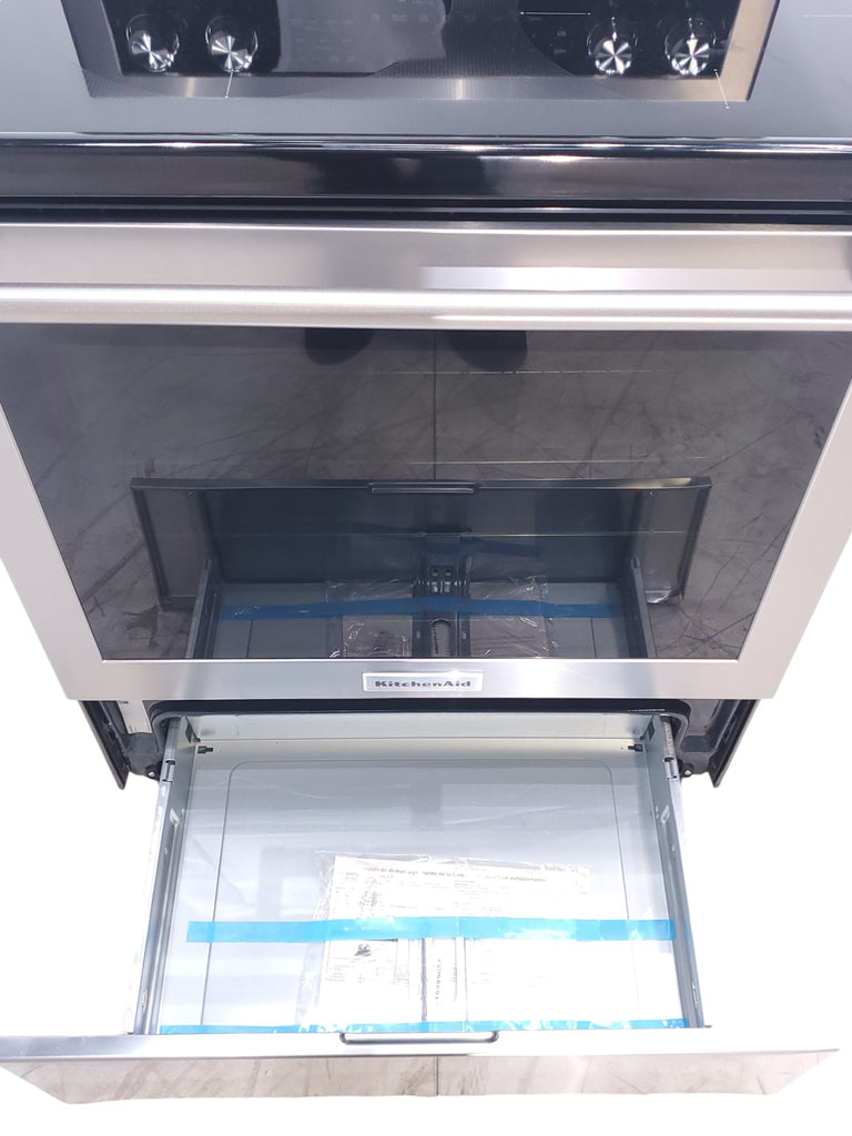 Pictures of KitchenAid 30-Inch 5 Element 6.4 Cu Ft. Capacity Electric Convection Range with PrintShield™ Finish and Even-Heat™ True Convection - Scratch & Dent - Minor - Neu Appliance Outlet - Discount Appliance Outlet in Austin, Tx