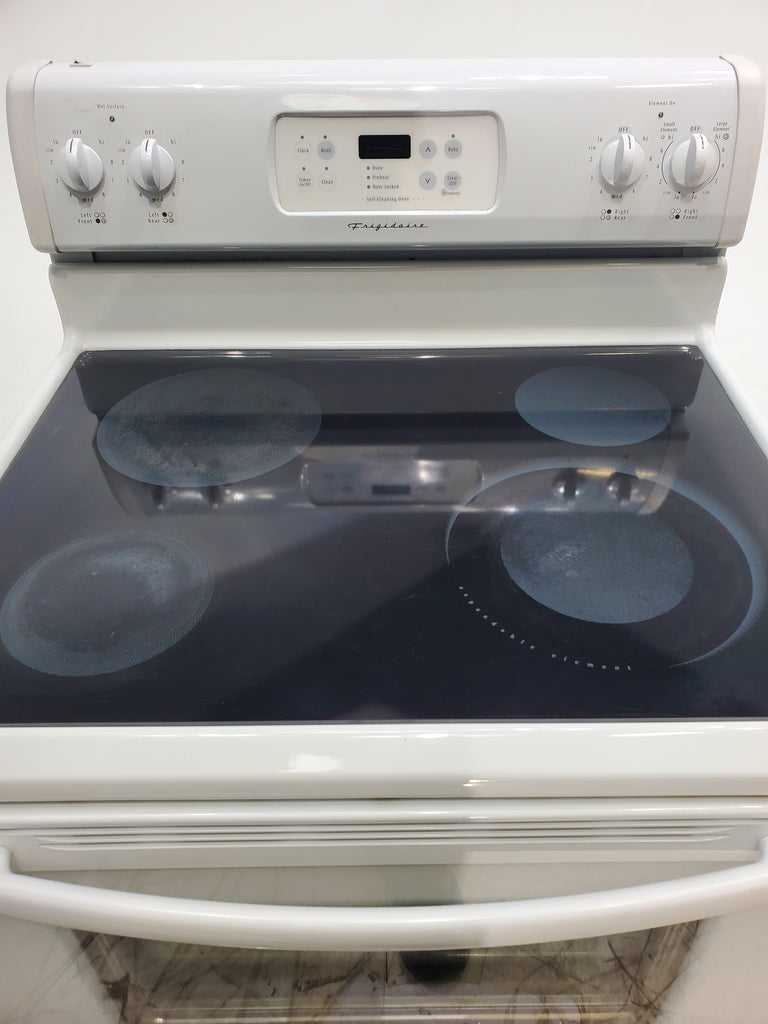 Pictures of White Frigidaire 30" Smooth Glass Top Electric Range with Self Cleaning - Certified Refurbished - Neu Appliance Outlet - Discount Appliance Outlet in Austin, Tx
