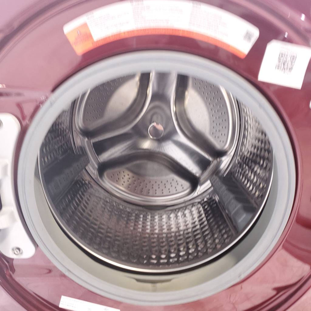 Pictures of Merlot Samsung Frontload ENERGY STAR 4.2 cu ft Washer on Pedestals with Steam Wash and Merlot Samsung Frontload Electric Dryer on Pedestals - Certified Refurbished - Neu Appliance Outlet - Discount Appliance Outlet in Austin, Tx