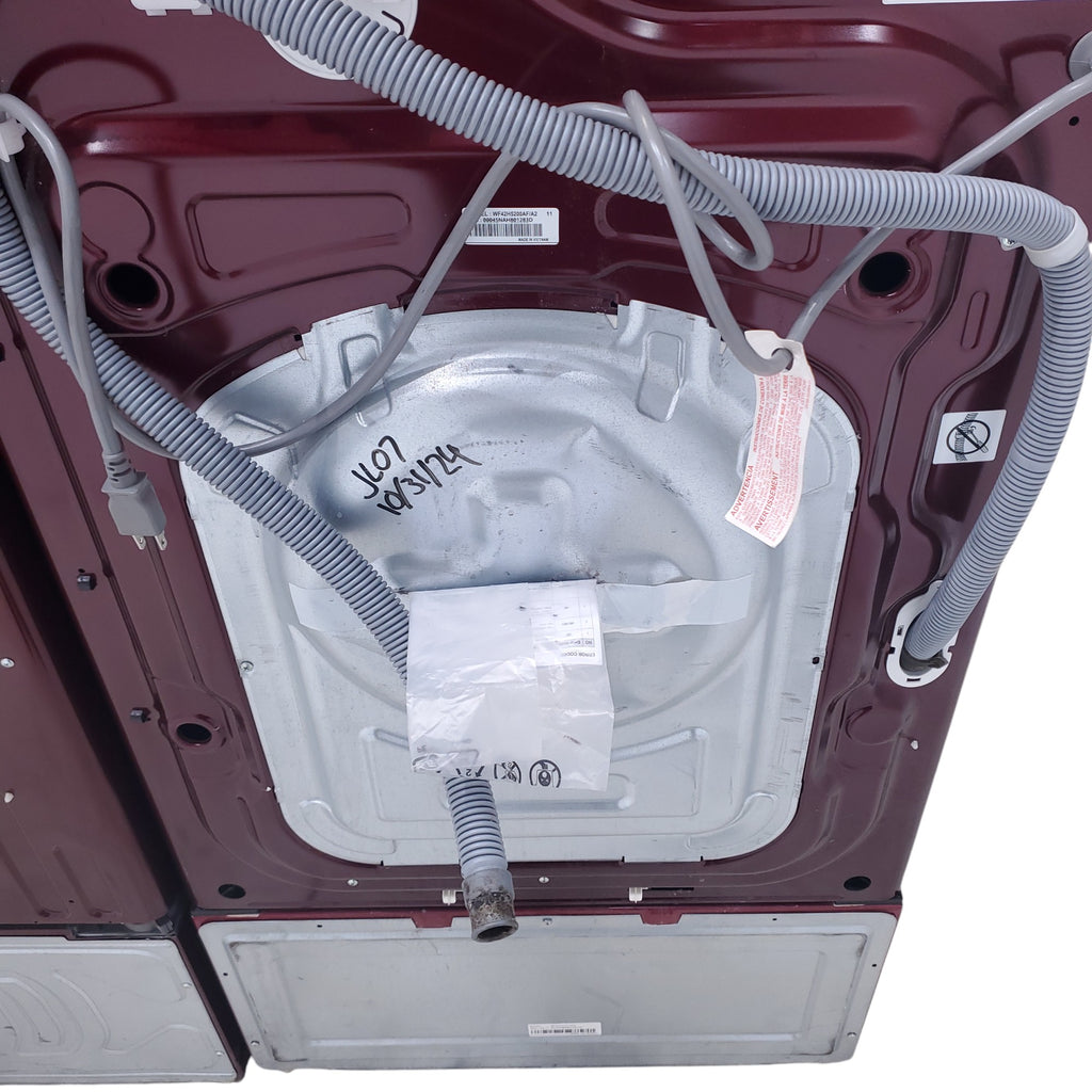 Pictures of Merlot Samsung Frontload ENERGY STAR 4.2 cu ft Washer on Pedestals with Steam Wash and Merlot Samsung Frontload Electric Dryer on Pedestals - Certified Refurbished - Neu Appliance Outlet - Discount Appliance Outlet in Austin, Tx