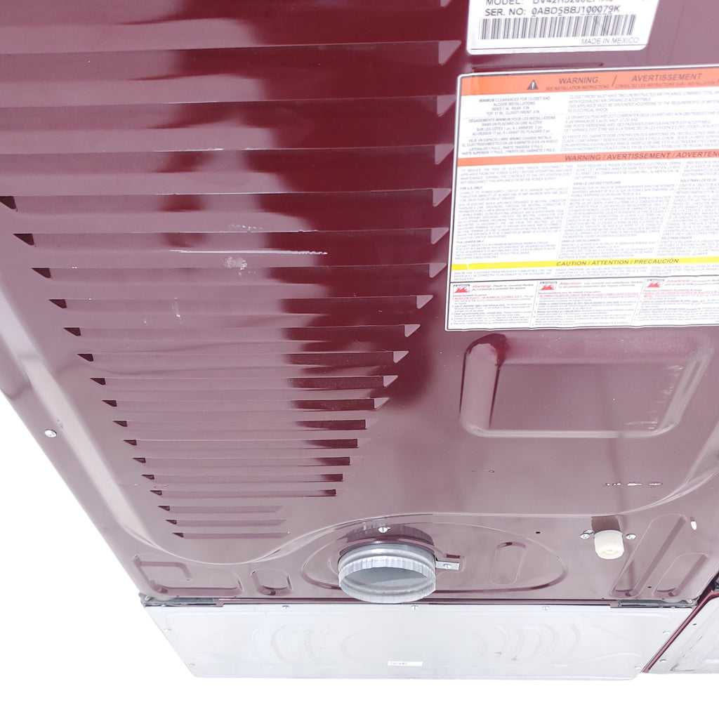 Pictures of Merlot Samsung Frontload ENERGY STAR 4.2 cu ft Washer on Pedestals with Steam Wash and Merlot Samsung Frontload Electric Dryer on Pedestals - Certified Refurbished - Neu Appliance Outlet - Discount Appliance Outlet in Austin, Tx