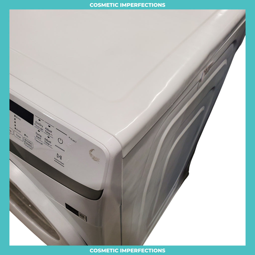 Pictures of White Samsung 7.5 cu. ft. Front Load Electric Dryer with Smart Care - Scratch and Dent - Minor - Neu Appliance Outlet - Discount Appliance Outlet in Austin, Tx