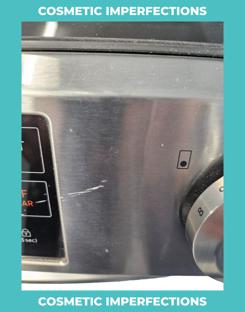 Pictures of Fingerprint Resistant Stainless Samsung 6.3 cu ft 5 Heating Element Smooth Cooktop Smart Slide In Electric Range with Smart Wifi Connectivity - Scratch & Dent - Moderate - Neu Appliance Outlet - Discount Appliance Outlet in Austin, Tx