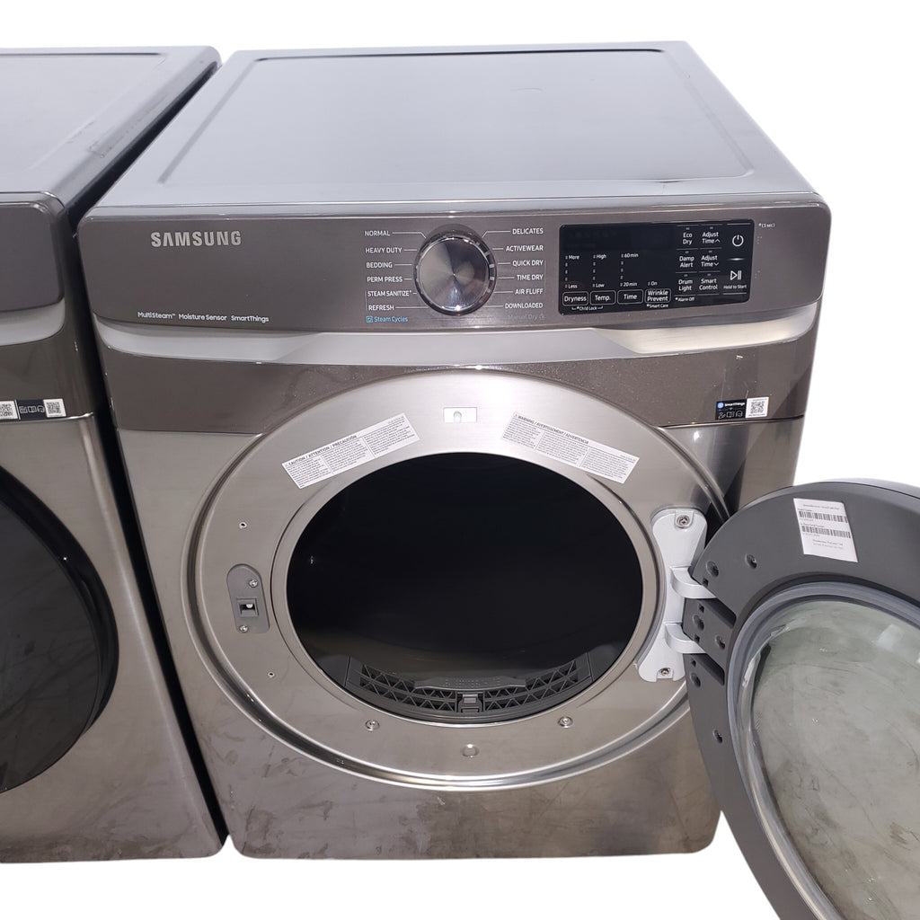 Pictures of Platinum ENERGY STAR Samsung 4.5 cu. ft. Front Load Washer with WiFi Connectivity and Platinum Samsung 7.5 cu. ft. Front Load Electric Dryer with Steam - Scratch and Dent - Minor - Neu Appliance Outlet - Discount Appliance Outlet in Austin, Tx