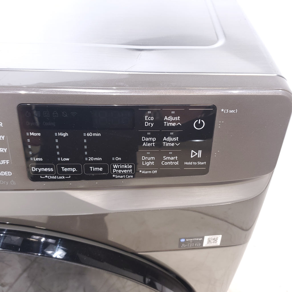 Pictures of Platinum ENERGY STAR Samsung 4.5 cu. ft. Front Load Washer with WiFi Connectivity and Platinum Samsung 7.5 cu. ft. Front Load Electric Dryer with Steam - Scratch and Dent - Minor - Neu Appliance Outlet - Discount Appliance Outlet in Austin, Tx