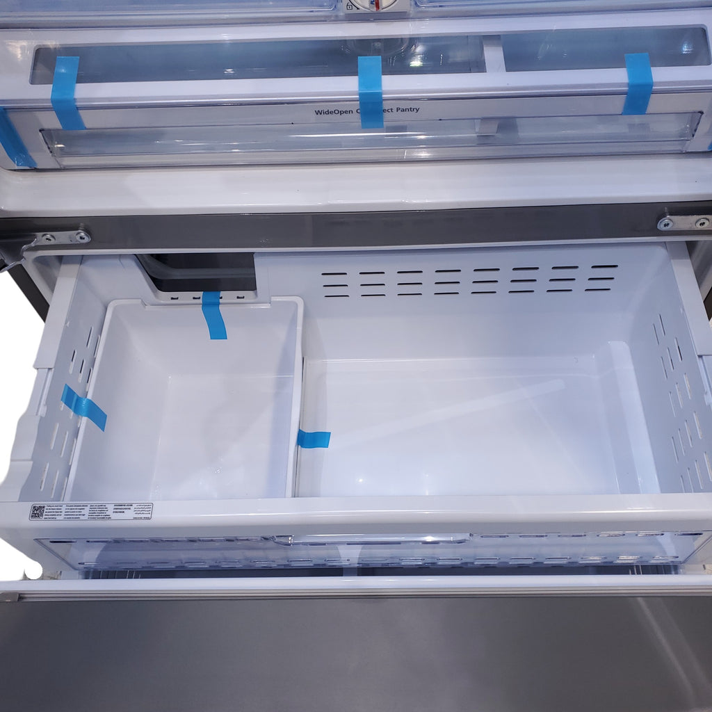 Pictures of Counter Depth Stainless Steel ENERGY STAR Samsung 22.5 cu. ft. 3 Door French Door Refrigerator with Dual Ice Maker - Certified Refurbished - Neu Appliance Outlet - Discount Appliance Outlet in Austin, Tx