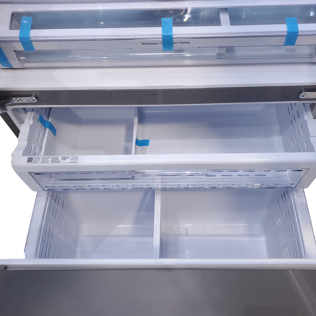 Pictures of Counter Depth Stainless Steel ENERGY STAR Samsung 22.5 cu. ft. 3 Door French Door Refrigerator with Dual Ice Maker - Certified Refurbished - Neu Appliance Outlet - Discount Appliance Outlet in Austin, Tx