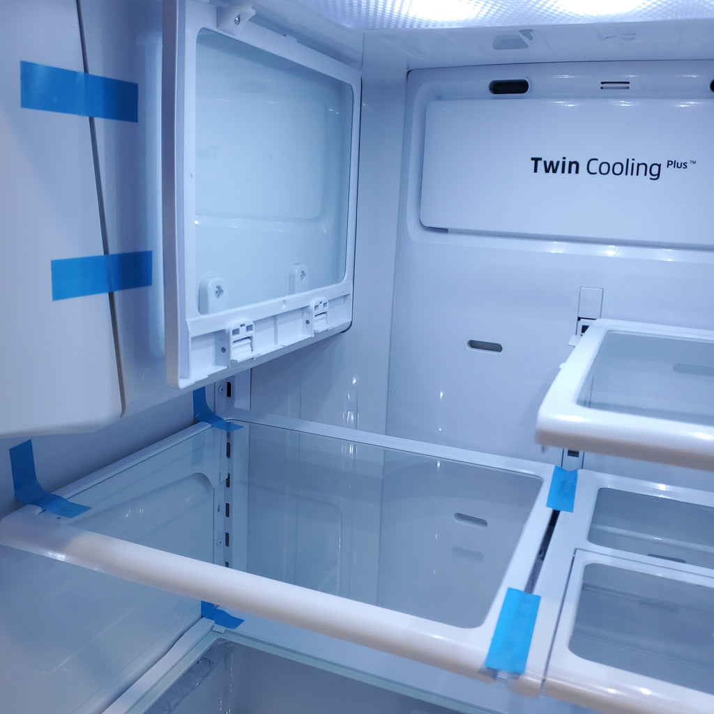 Pictures of Counter Depth Stainless Steel ENERGY STAR Samsung 22.5 cu. ft. 3 Door French Door Refrigerator with Dual Ice Maker - Certified Refurbished - Neu Appliance Outlet - Discount Appliance Outlet in Austin, Tx