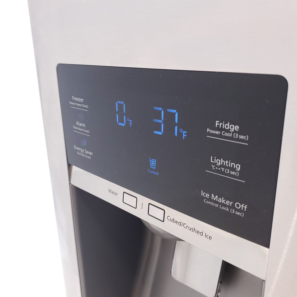 Pictures of Counter Depth Stainless Steel ENERGY STAR Samsung 22.5 cu. ft. 3 Door French Door Refrigerator with Dual Ice Maker - Certified Refurbished - Neu Appliance Outlet - Discount Appliance Outlet in Austin, Tx