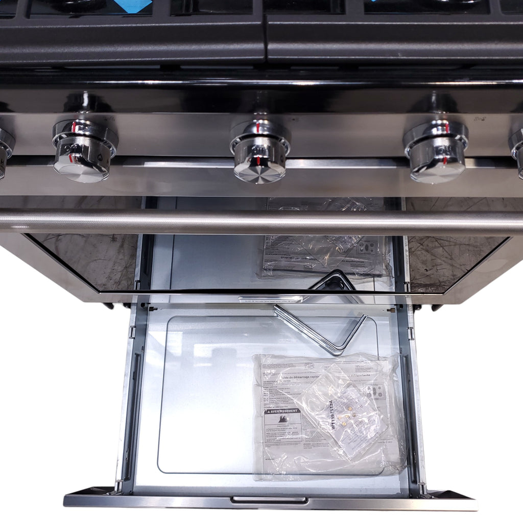 Pictures of Stainless Steel with Printshield Finish KitchenAid 30-in 5 Burners 5.8-cu ft Self-cleaning Convection Oven Freestanding Natural Gas Range - Open Box - Neu Appliance Outlet - Discount Appliance Outlet in Austin, Tx