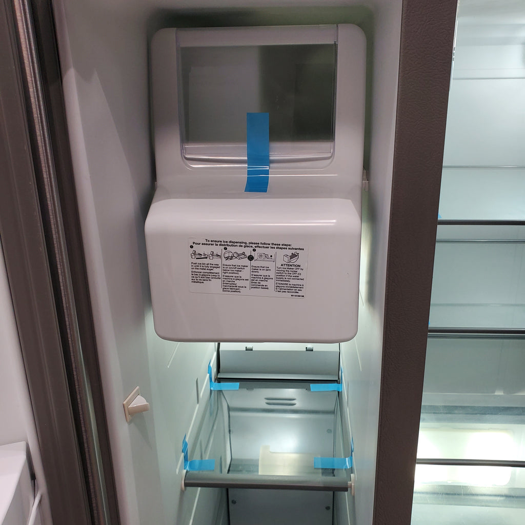 Pictures of 33 in. Wide Fingerprint-Resistant Stainless Steel Whirlpool 21.4 cu. ft. Side by Side Refrigerator with In Door Ice and Water Dispenser - Certified Refurbished - Neu Appliance Outlet - Discount Appliance Outlet in Austin, Tx