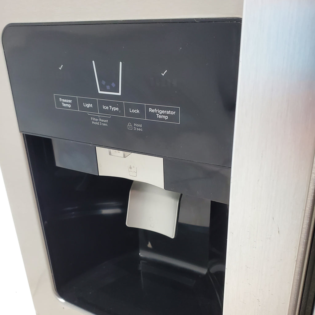 Pictures of 33 in. Wide Fingerprint-Resistant Stainless Steel Whirlpool 21.4 cu. ft. Side by Side Refrigerator with In Door Ice and Water Dispenser - Certified Refurbished - Neu Appliance Outlet - Discount Appliance Outlet in Austin, Tx