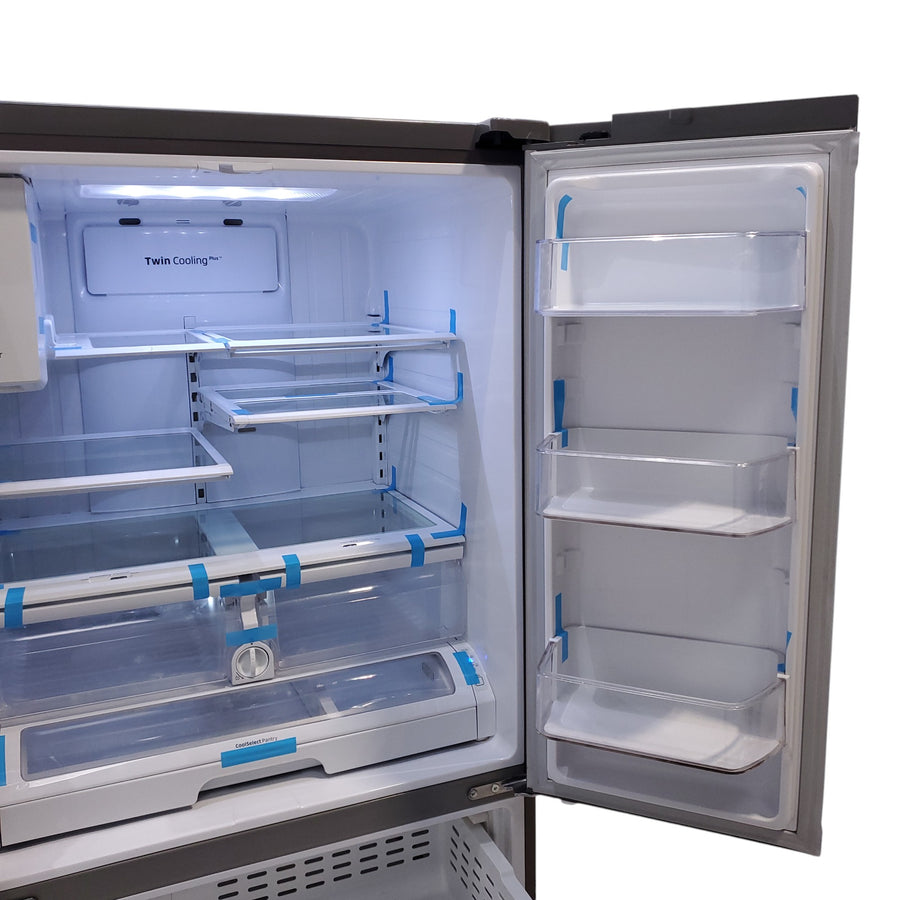 Stainless Steel ENERGY STAR Samsung 24.6 cu. ft. 3 Door French Door Refrigerator with External Water and Ice Dispenser - Certified Refurbished
