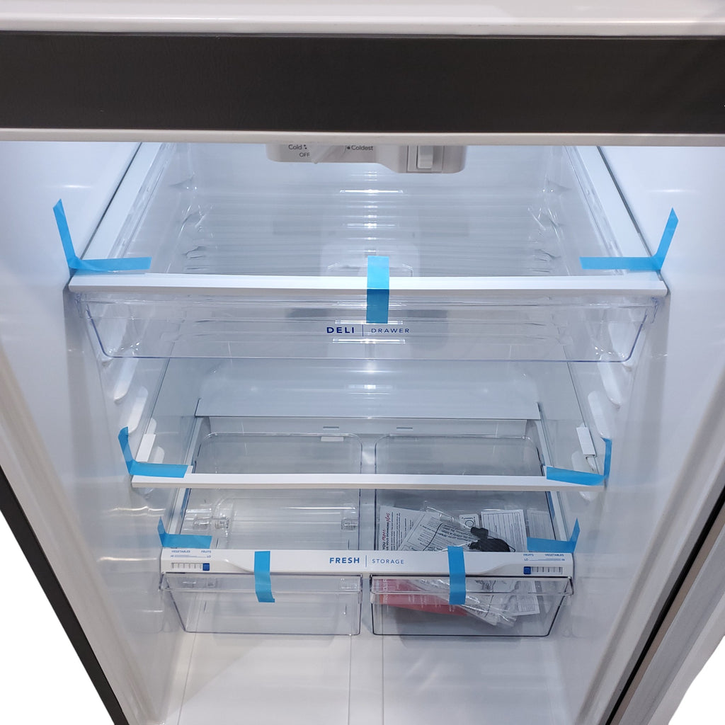 Pictures of 30 in. Wide EasyCare Stainless Steel Frigidaire 20.0 cu. ft. Top Freezer Refrigerator with EvepTemp Cooling System and Ice Maker- Scratch & Dent - Minor - Neu Appliance Outlet - Discount Appliance Outlet in Austin, Tx