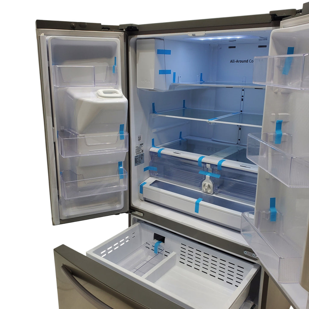 Pictures of Fingerprint Resistant Stainless Steel ENERGY STAR Samsung 27 cu. ft. 3 Door French Door Refrigerator with Exterior Water and Ice Dispenser RF27T5201SR - Certified Refurbished - Neu Appliance Outlet - Discount Appliance Outlet in Austin, Tx