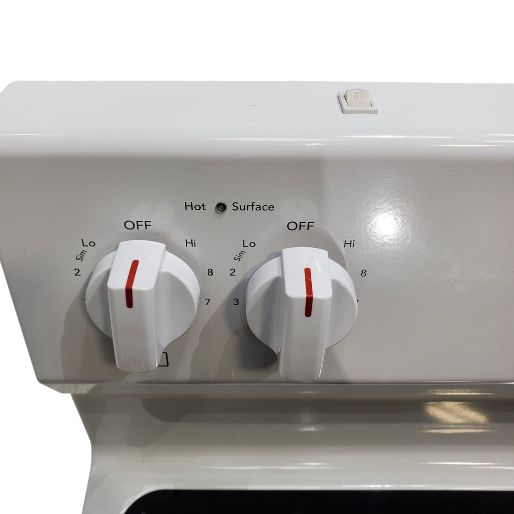 Pictures of Frigidaire White 30 inch 5.3 cu. ft. 5-Burner Element Electric Range with Manual Clean FCRE3052AW - Scratch & Dent - (Minor) - Neu Appliance Outlet - Discount Appliance Outlet in Austin, Tx