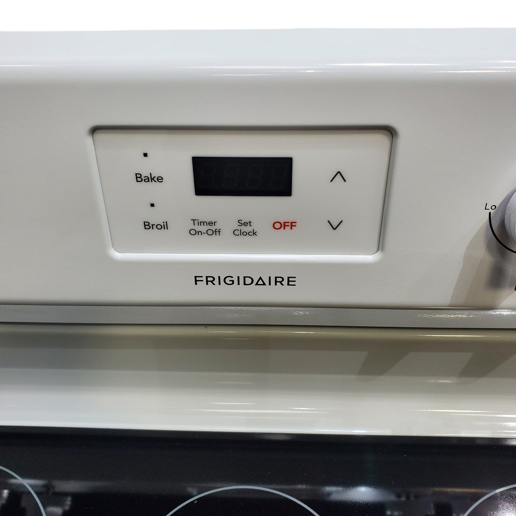 Pictures of Frigidaire White 30 inch 5.3 cu. ft. 5-Burner Element Electric Range with Manual Clean FCRE3052AW - Scratch & Dent - (Minor) - Neu Appliance Outlet - Discount Appliance Outlet in Austin, Tx
