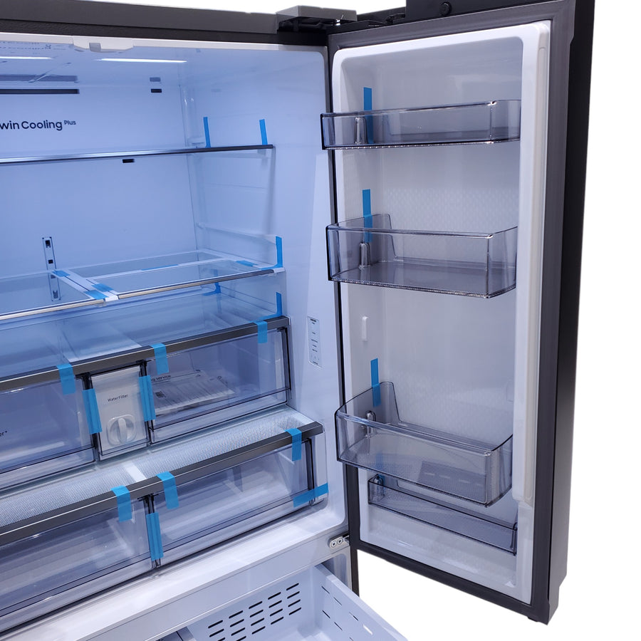 Samsung Bespoke 3-Door French Door Refrigerator (30 cu. ft.) with Beverage Center™ in Stainless Steel with Auto Fill Water Pitcher RF30BB6600QL - Open Box