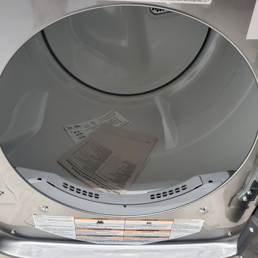 Pictures of Maytag Metallic Slate 7.3-cu ft Stackable Vented ENERGY STAR Electric Dryer with Extra Power Button - Open Box - Neu Appliance Outlet - Discount Appliance Outlet in Austin, Tx
