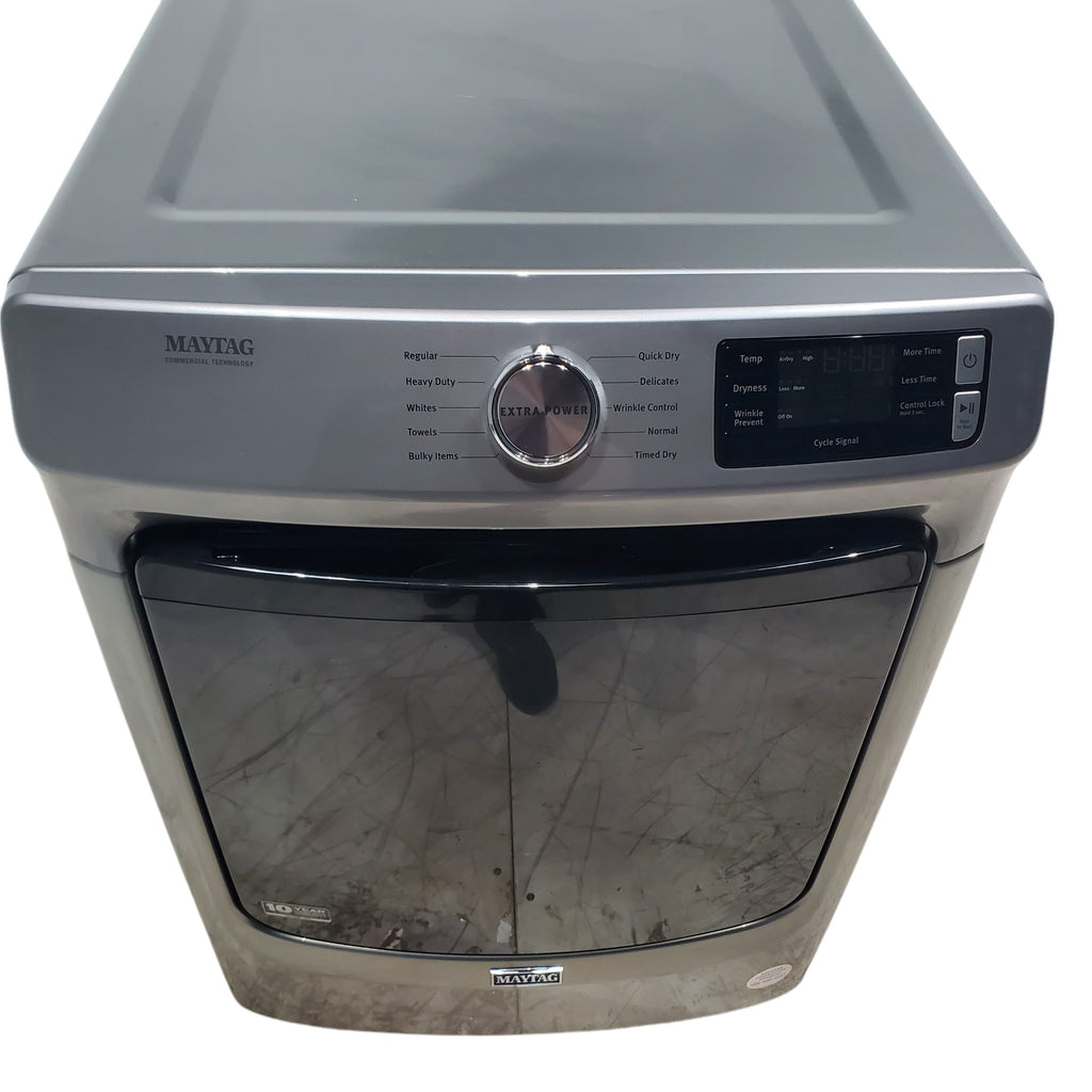 Pictures of Maytag Metallic Slate 7.3-cu ft Stackable Vented ENERGY STAR Electric Dryer with Extra Power Button - Open Box - Neu Appliance Outlet - Discount Appliance Outlet in Austin, Tx
