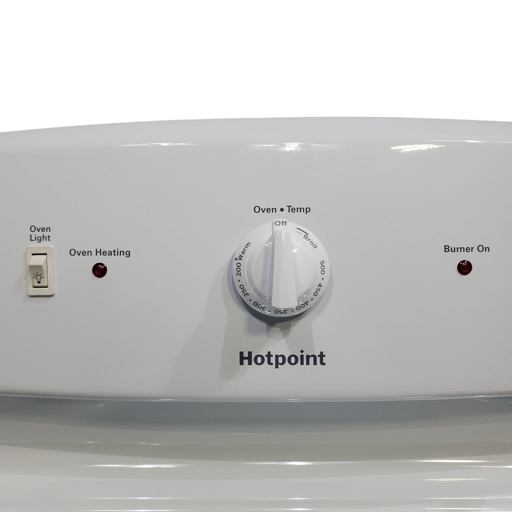 Pictures of Hotpoint White 30-in 4 Burners 5-cu ft Freestanding Electric Range with Sensi Temp Technology - Open Box - Neu Appliance Outlet - Discount Appliance Outlet in Austin, Tx